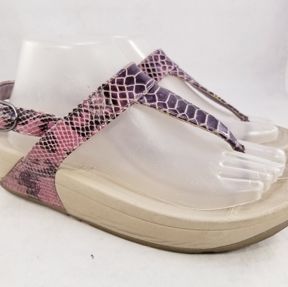 FITFLOP WOMEN THONGS FLIP FLOP SNAKE PRINTS SANDALS SIZE 8/39 - Picture 5 of 10
